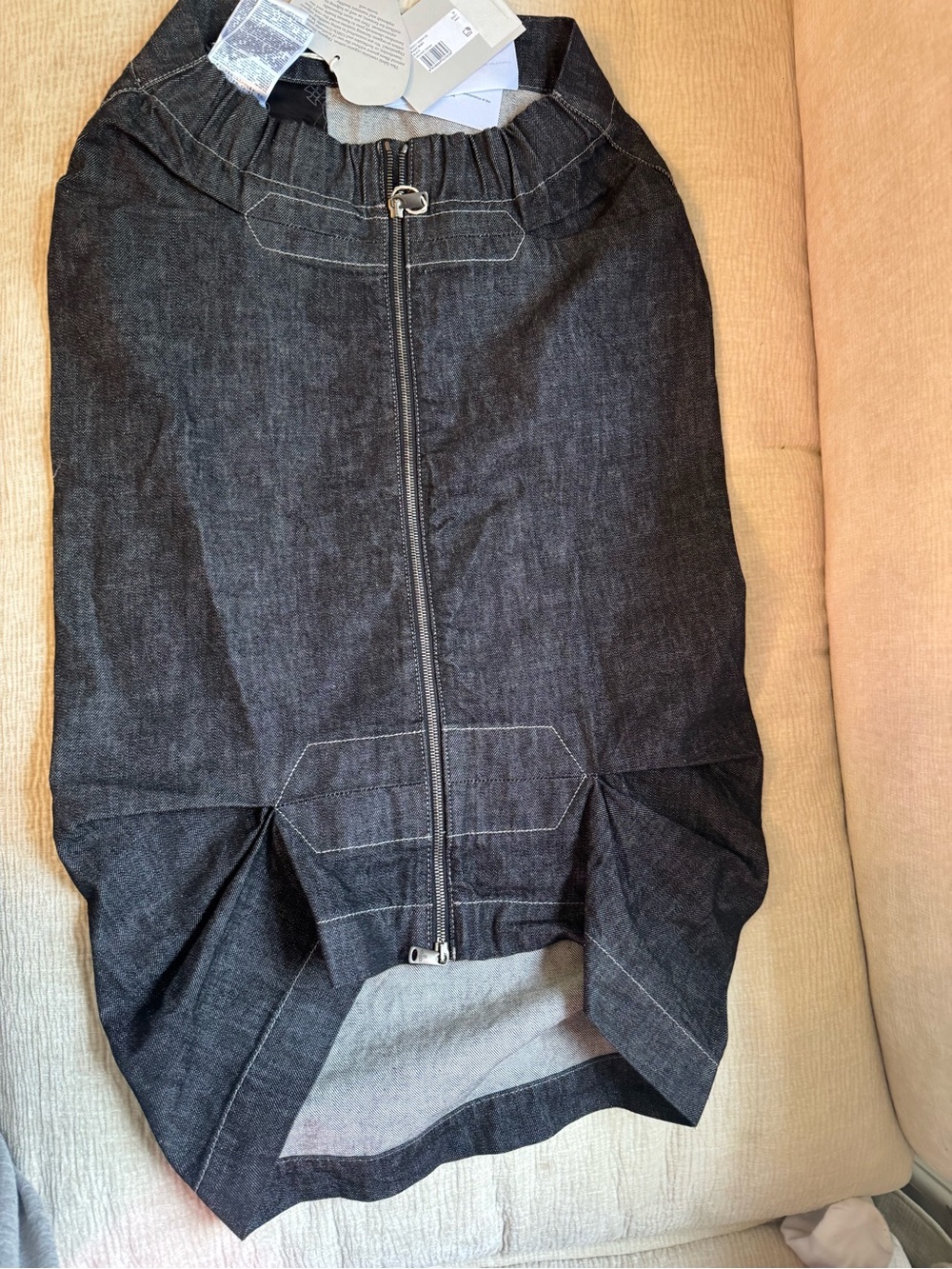 Vivienne Westwood Asymmetrical Black Denim Skirt with Front Zip - Picture 4 of 9
